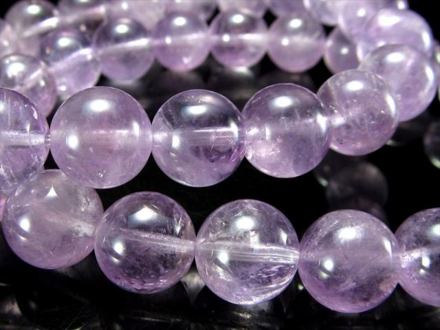 ラベンダーアメジスト(紫水晶)ブレスレット 12mm-12.5mm×17珠前後 透明 