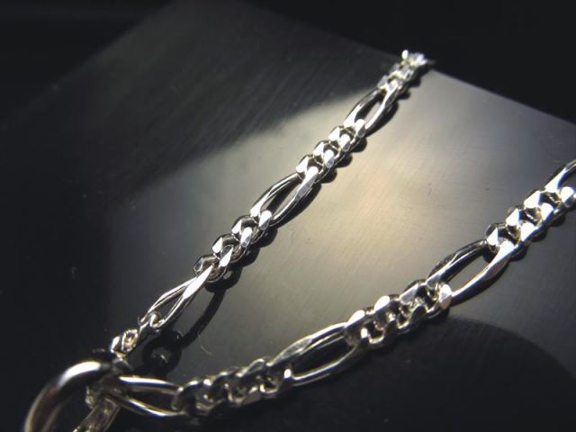 50cm 6面カットフィガロチェーン Silver925 幅約3.2mm 金具最大幅約3.1mm ペンダントトップの相方 くさりチェーン CHN088
