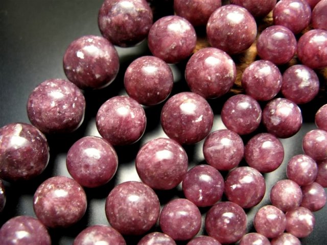 激安宣言 AA 約8mm珠 レピドライト リシア雲母 一連 約37-39cm ブラジル産 geki rn-s パワーストーン 天然石