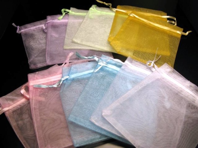 Mサイズ100枚入 ブレスレット用オーガンジー袋 業務用 全6色 si-p inmy