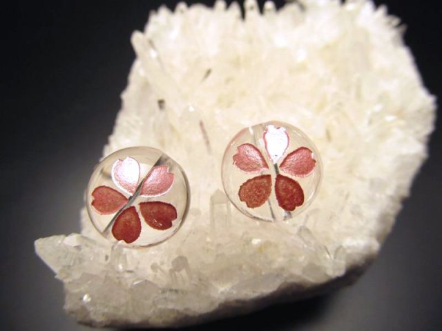 12ミリ珠 手彫り チェリーブロッサム 天然石 ビーズ 天然水晶 チェリーブロッサム彫り 桜彫り 12mm ピンク 全3サイズ 天然石 粒売り tu-p