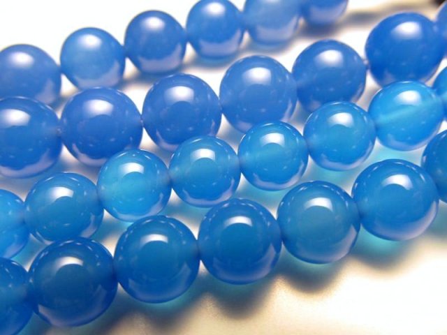 約4mm-4.5mm珠 ブルーアゲート 一連 約38cm-40cm 青瑪瑙 天然石 ビーズ