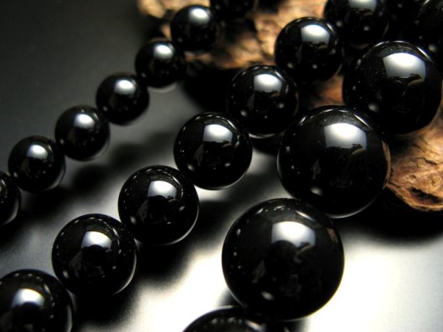 激安宣言 約16mm珠 一連 ブラックオニキス 約37-39cm 極上 天然石 ビーズ パワーストーン 黒瑪瑙 ブラジル産 geki rn-s パワーストーン 天然石