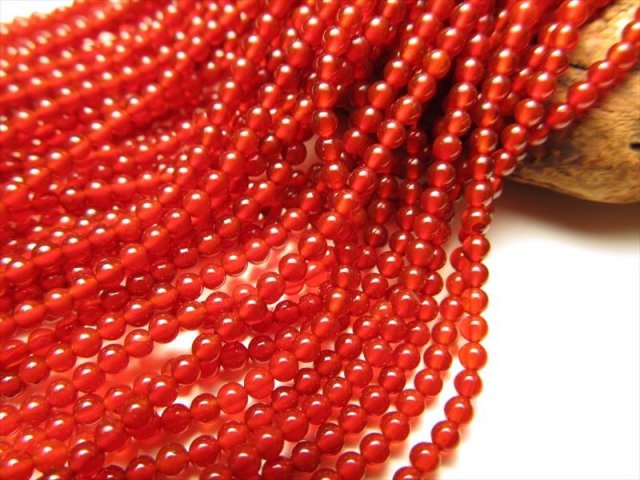 激安宣言 約2mm珠 極小サイズ あかメノウ カーネリアン 一連 約38-40cm 穴径約0.6mm ブラジル産 geki rn-s パワーストーン 天然石