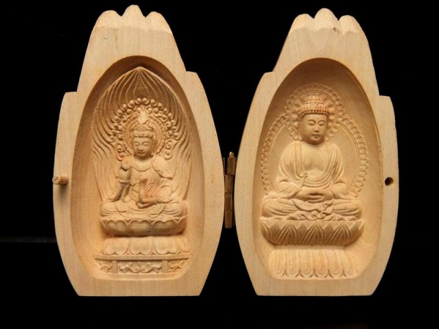 合掌タイプ 5A極上彫り 木彫り仏像置物 高さ約8cm前後 風水やインテリアに ok-s パワーストーン 天然石