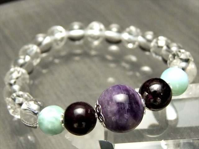 世界三大ヒーリング競演 ラリマー×スギライト×チャロアイトデザイン ブレスレット 極上天然石 パワーストーン bl-