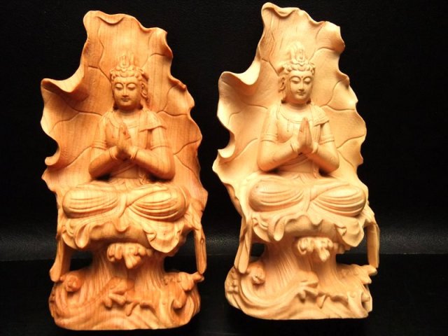 限定入荷 5A極上手彫り 木彫り観音像置物 高さ 約 115mm 風水やインテリアに ok-s パワーストーン 天然石
