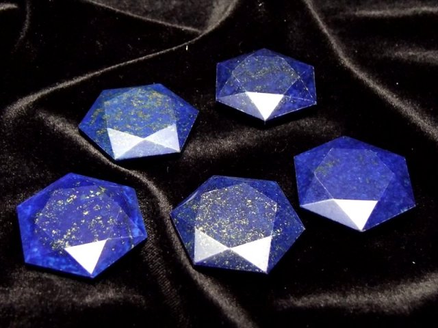 カットの美しい六芒星 アフガニスタン産ラピスラズリ 六芒星型ルース
