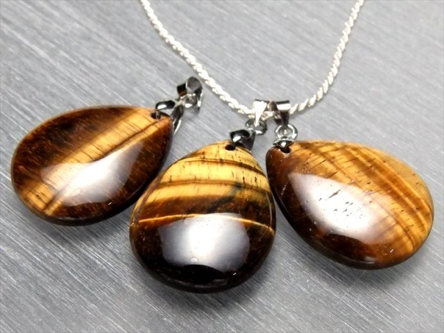 つやつや&美シラー 5A タイガーアイ ペンダントトップ 虎目石 約6.8g