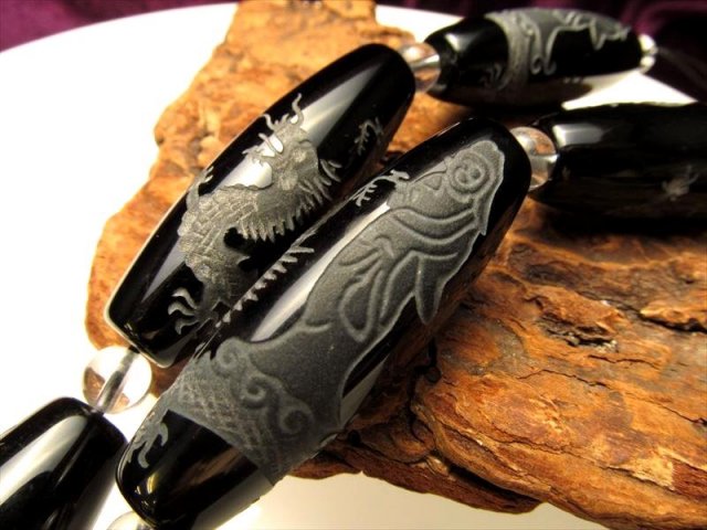 騎龍観音 オニキス天珠形 功徳利益を与える お買い得 騎龍観音彫刻