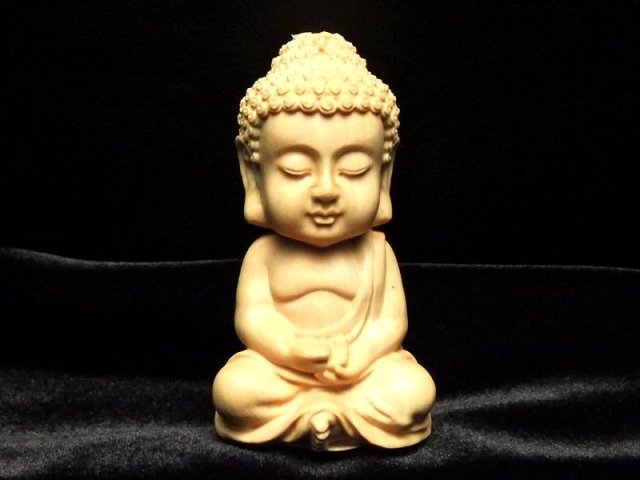 ミニ大仏 5A極上手彫り 木彫り 坐像 ざぞう 阿弥陀如来像 置物 高さ約