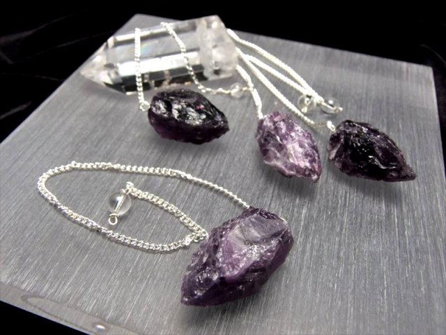 アメジスト 紫水晶 ラフカットペンデュラム 縦約25mm-30mm 1個売り