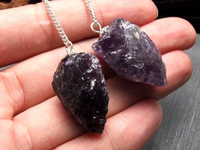 アメジスト 紫水晶 ラフカットペンデュラム 縦約25mm-30mm 1個売り