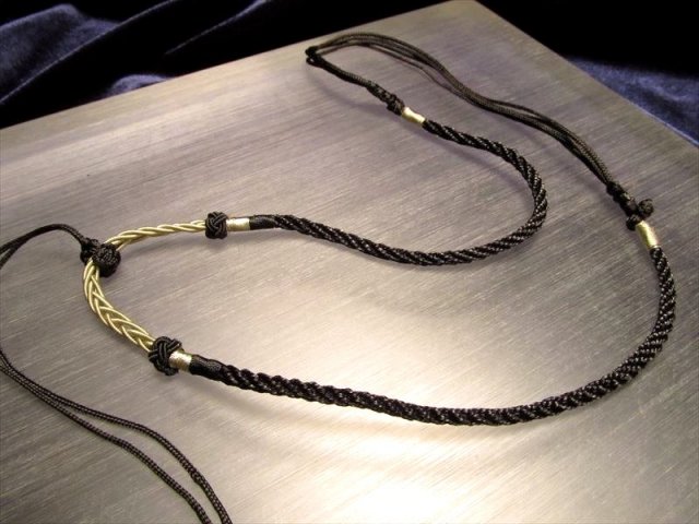 天珠 デザイン組み紐ネックレス 首周りサイズ40cm-60cm サイズ調節付き