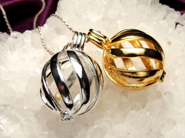 入れ替え可能 スパイラルケージ型 ストーン入れ替えペンダントトップ ケージ型 約14mmまでの天然石が入ります pe-s パワーストーン 天然石