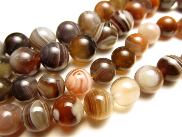 約6mm珠 ボツワナアゲート 一連 約37-39cm 美しい縞模様 心の豊かさを