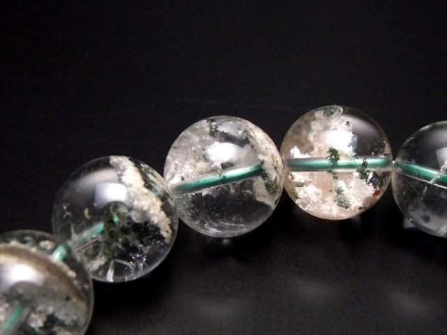 一点物【高品質】希少 プラシオライト グリーン水晶 14.5-15 ブレスレット AAA☆グリーンアメジスト【プラシオライト】ブレスレット◇緑