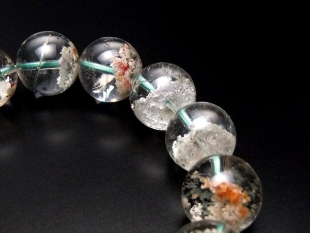 【希少,美品】ホワイトガーデンクォーツ １５㎜　ブレスレット　天然 天然無処理 ホワイトガーデンクォーツ ブレスレット No15