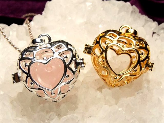 Mサイズ 入れ替え可能 ハート型ケージ ストーン入れ替えペンダントトップ ケージ型 約16mmまでの天然石が入ります パワーストーン 天然石