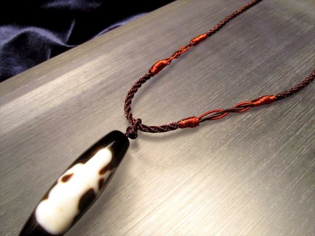 デザイン組み紐ネックレス タイプJ 首周りサイズ約35-65cm ビーズ装飾