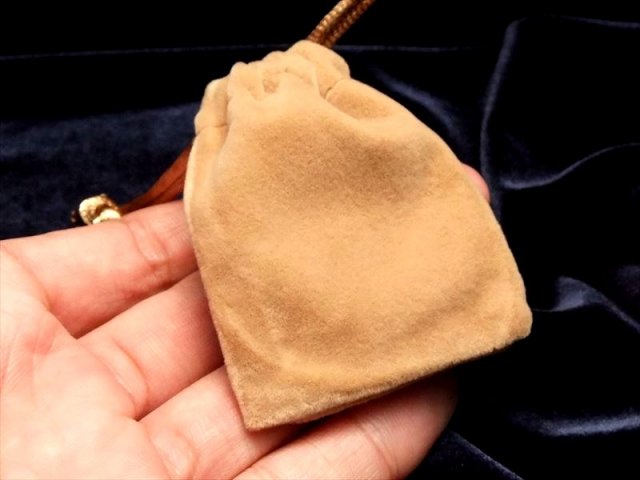 ベロア調(S)天然石持ち歩き用ポーチ(ベージュ) 高級ペンダントトップの保管用、タンブルの持ち歩き用 1個売り inmy