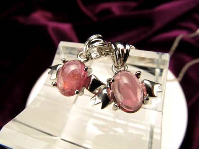 激安宣言 ピンクトルマリン エンジェル ペンダントトップ 石サイズ縦約9mm 1個売り ルベライト オーバル型 Silver925 天使ペンダントトップ ブラジル産