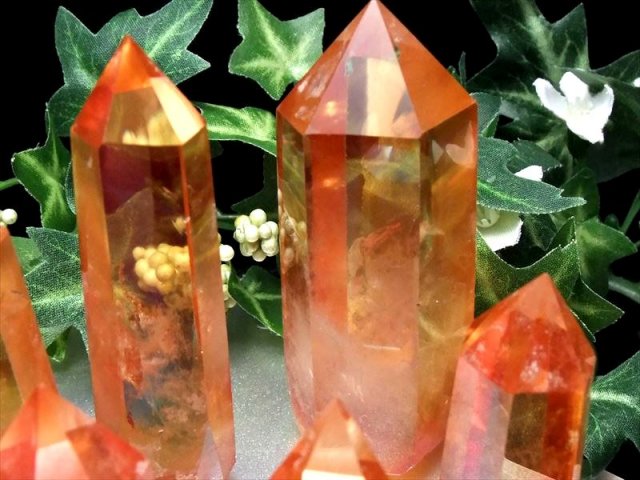 オレンジ色水晶大玉 送料無料】オレンジカルサイト丸玉《49mm球》水晶台座付