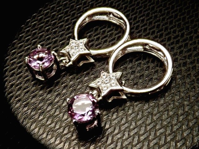 激安宣言 5A極上質 ラベンダーアメジスト スターデザインペンダントトップ ラウンドカット型 石サイズ縦約5mm×横幅約5mm 1個売り ジルコニア付