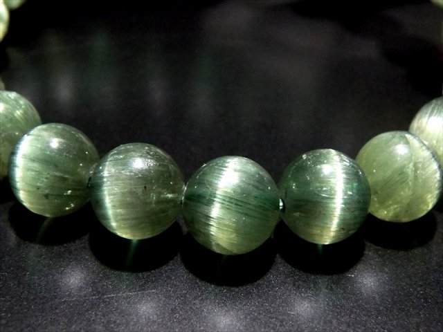 激レア 超透明4A キャッツアイ グリーンアパタイトブレスレット 8mm