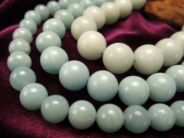AA 12mm珠 アマゾナイト 天河石 一連 約38-40cm 極上 天然石 ビーズ パワーストーン ブラジル産 rn-p