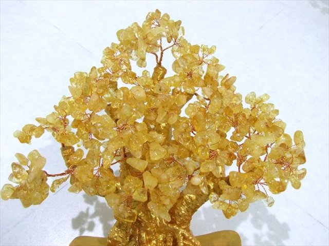 元宝タイプ 大 招財樹 シトリン 金のなる木 縦約30cm 黄水晶 風水