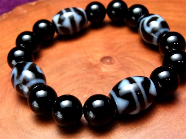 小天珠 A至純天珠 四線虎牙天珠 しせんこがてんじゅ サイズ：14mm-16mm
