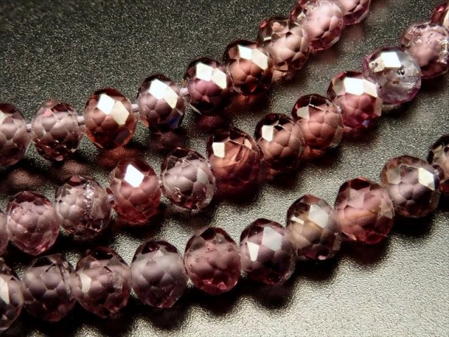 約2mm珠 パープルカラースピネルボタンカット 一連 約38-40cm カラーグラデーション 小サイズ ネックレスなどに ミャンマー産 パワーストーン 天然石