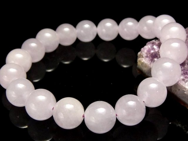 鑑別書付属 過去最高品質 S級 極上 ラベンダー翡翠 ブレスレット 10mm