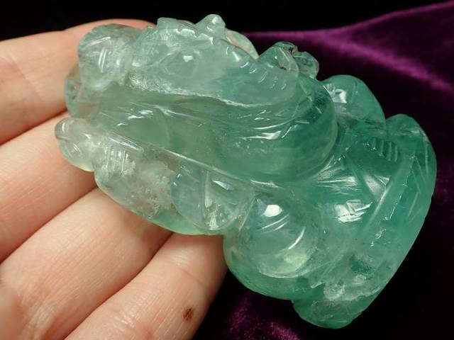 フローライト ガネーシャ彫り 置物 重さ134g 高さ6.4cm あらゆる障害を