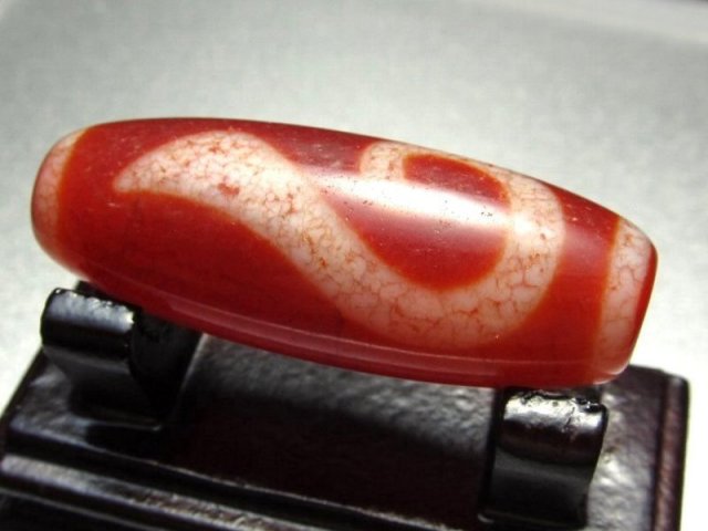 現品撮影の9個 如意鈎老鉱龍紋天珠 大サイズ 約40mm 1個売り チベット発祥の厄除け・開運お守り パワーストーン 天然石