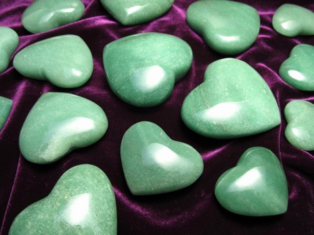 アベンチュリン ハート型タンブル 重さ 約40-60グラム ぷっくり