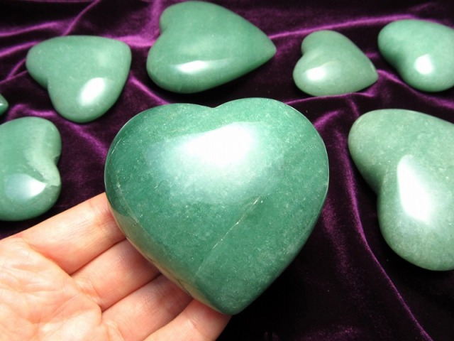 アベンチュリン ハート型タンブル 重さ 約40-60グラム ぷっくり 疲労