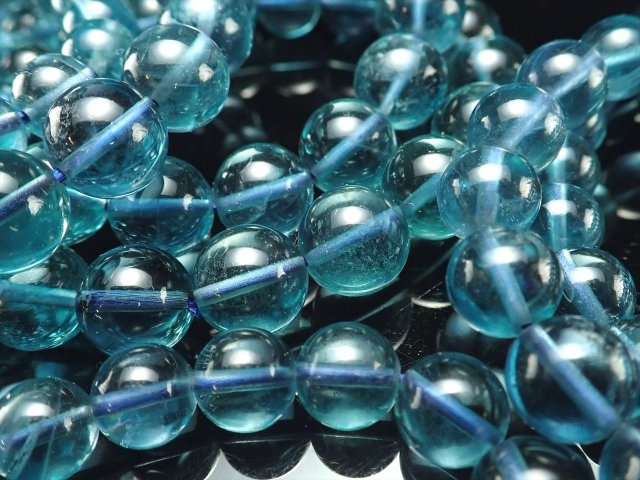 AA+ ブルーグリーンフローライト 蛍石 ブレスレット 9mm-9.5mm×21珠