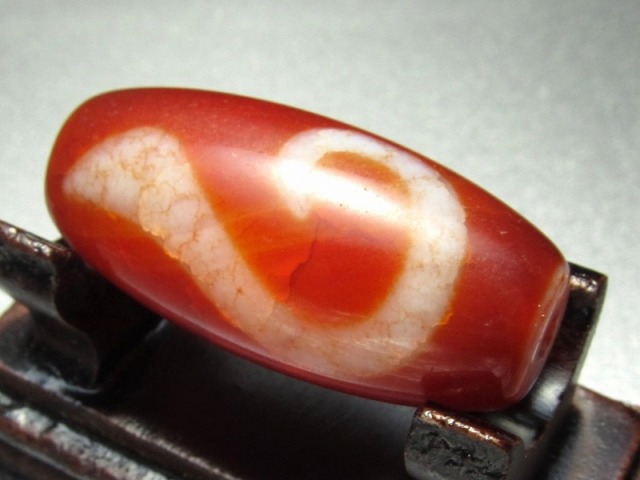 現品撮影の5個 如意鈎老鉱龍紋天珠 小サイズ 約31mm 1個売り チベット発祥の厄除け・開運お守り パワーストーン 天然石