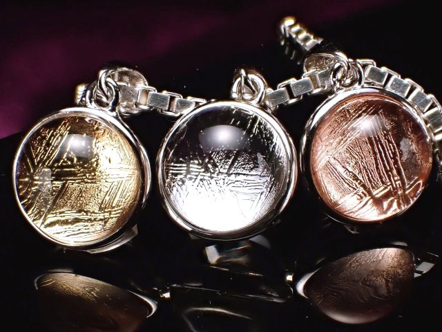 激安宣言 選べる3種 ぷっくりボール型 ギベオン ペンダントトップ ゴールド ピンクゴールド シルバー 直径約11.2mm 1個売り SILVER925 メテオライト 隕石