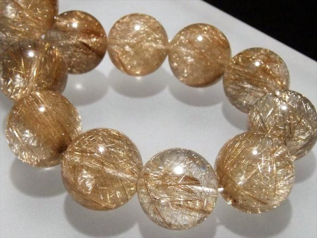 迫力の大珠 超透明 輝く銀針 4A+ シルバールチル ブレスレット 15mm-16mm×15珠 針バランス良タイプ ブラジル産 bl-