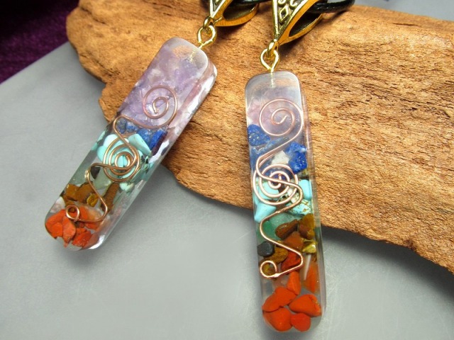 7種チャクラ対応 オルゴナイト ペンダント スリムタイプ ネックレス用