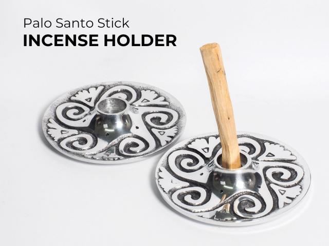 パロサント インセンスホルダー 直径約10cm 高さ約2cm 真鍮製 パロサントスティックを中央に立てられるスマッジングプレート お香立て パワーストーン 天然石