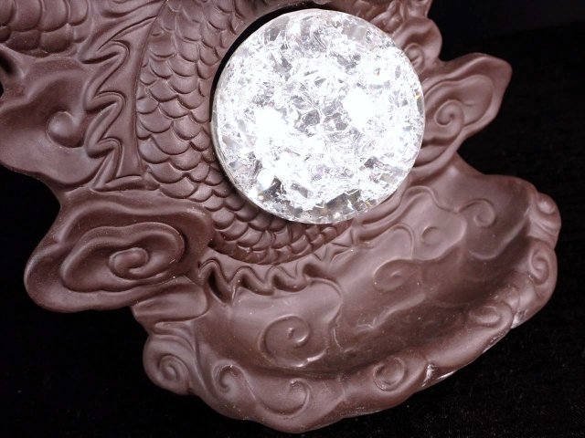 龍神 倒流香炉 4色に光り輝くボール付き 高さ約16cm 最大幅約14cm