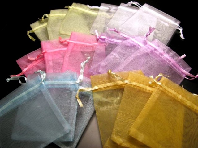 Sサイズ10枚入 ブレスレット用オーガンジー袋 業務用 全6色