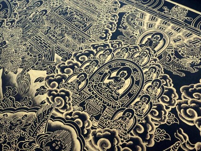 本物 曼荼羅 マンダラ サイズ約77×58cm 肉筆 手書きの精密画 曼陀羅