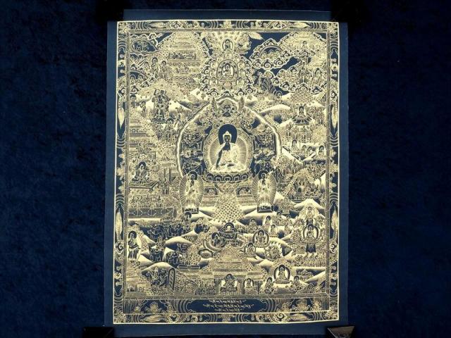 本物 曼荼羅 マンダラ サイズ約77×58cm 肉筆 手書きの精密画 曼陀羅