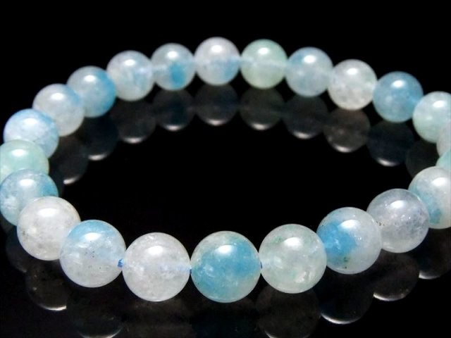 透明 5A グラノブラスチック・ブルーラインクォーツ ブレスレット 8mm