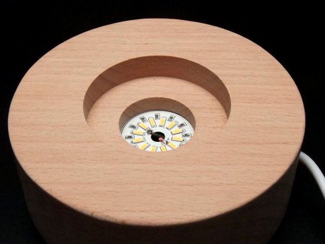 3Dフラワーオブライフ 生命の花 クリスタルガラス製 LED台座付き 直径